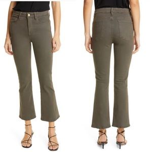 Frame Denim Le Crop Mini Boot in Deep Moss